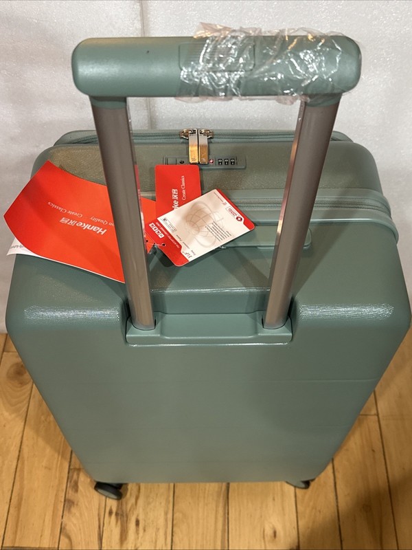 Hanke Lightweight Front Opening Checked-Medium 24” Luggage Forest Green New gallery