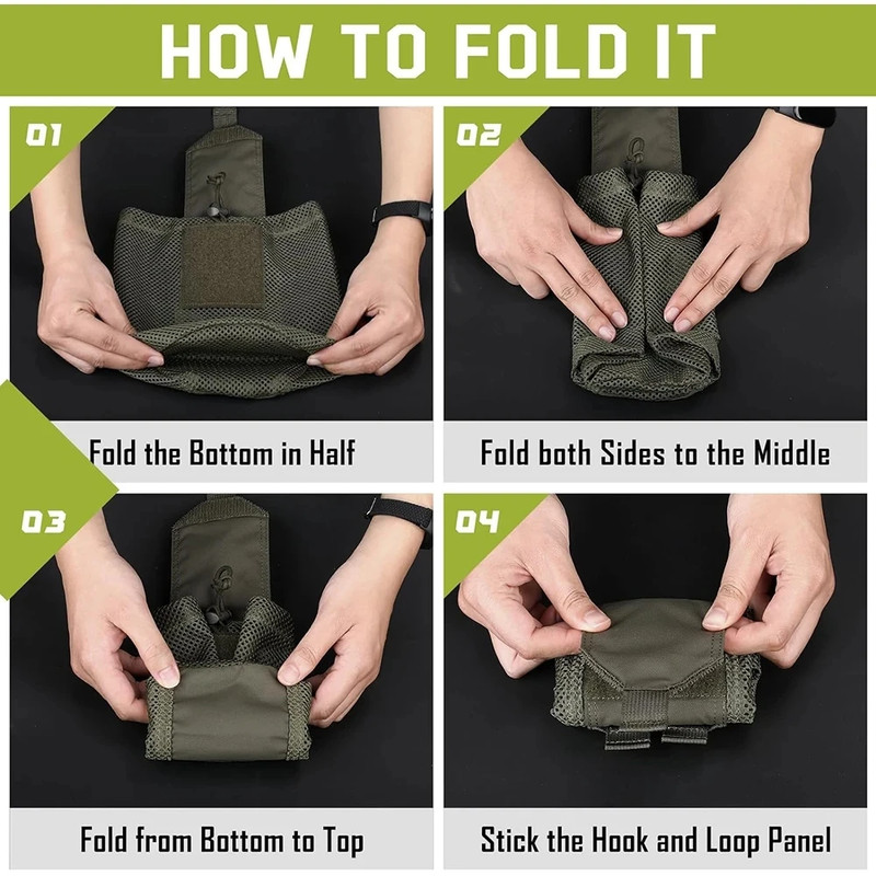 Hunting Bag Micro Folding Compact Dump Pouch Mini Foldable Mesh Bag EDC Utility gallery