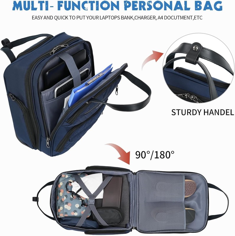Stylish Multi-Functional 16-Inch Underseat Suitcase for Effortless Travel - Navy gallery