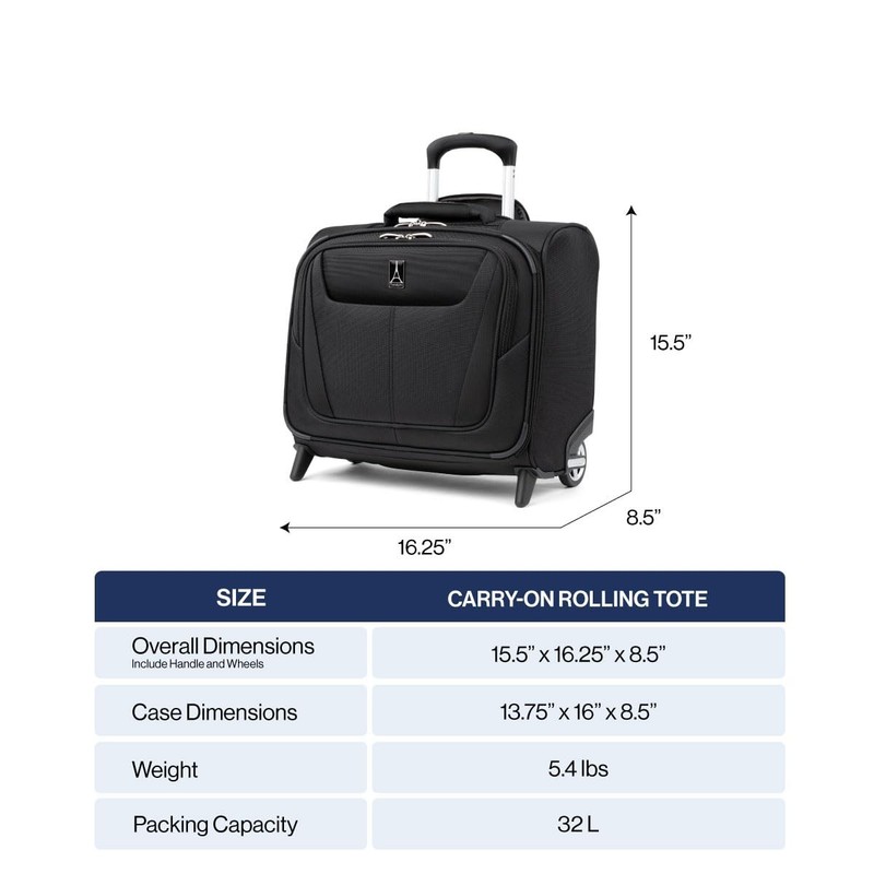 Maxlite 5 Softside Lightweight Rolling Underseat Tote Upright 2 Wheel Bag, Me... gallery