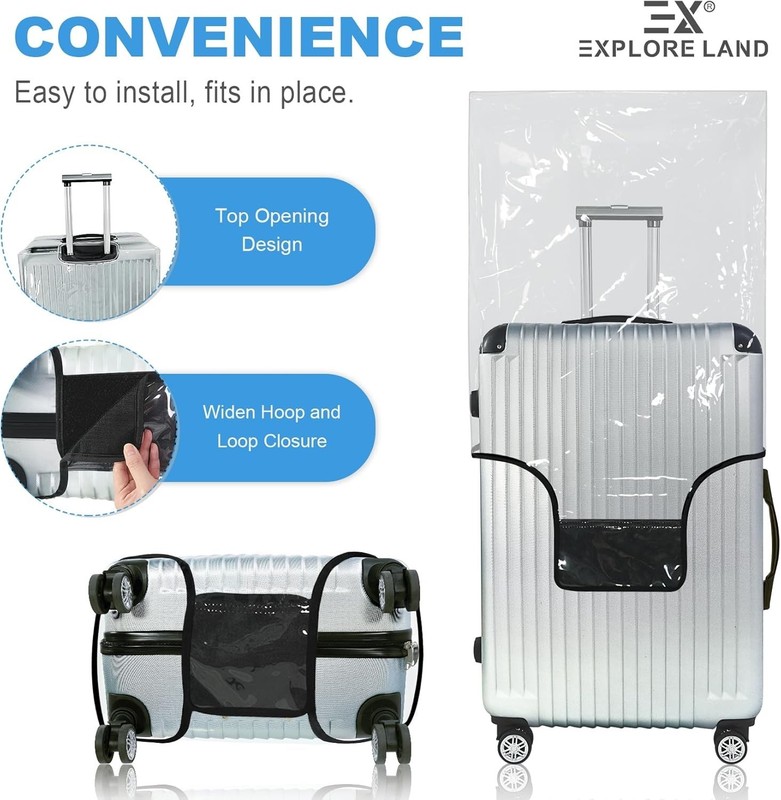 Clear Luggage Cover Tough Protector Fits for 28 Inches Suitcase for Travel Ai... gallery
