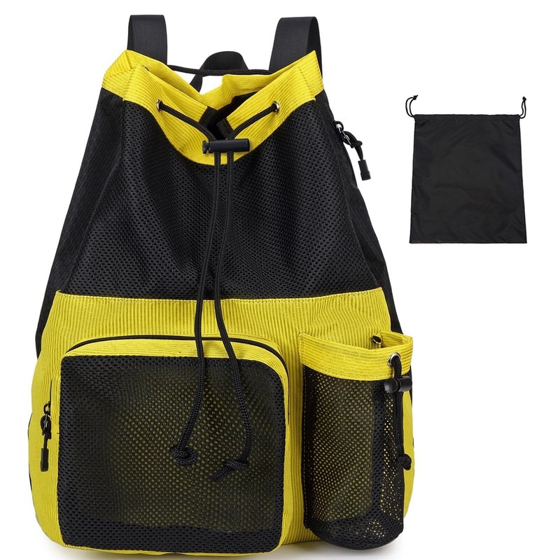 Lohol Large Mesh Drawstring Backpack with Shoe Bag, Durable Swimming String S…