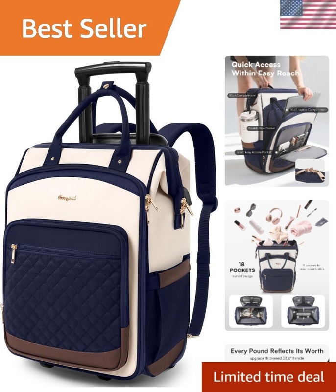 Versatile 2-in-1 Rolling Backpack with Wheels – Functional Storage for Travel