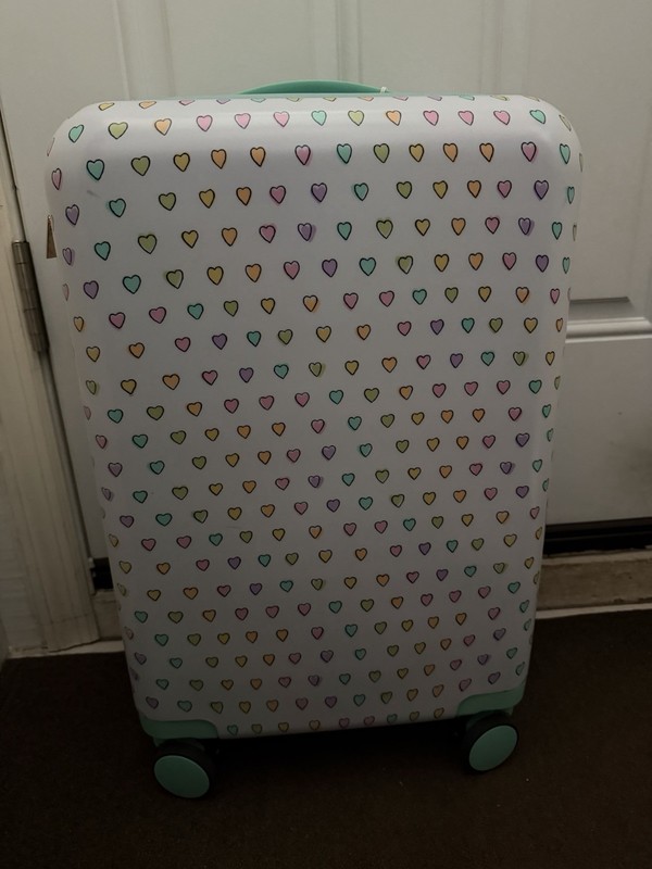 NWT Target x Roller Rabbit Disco Hearts Wave Hardside Spinner Carryon Suitcase