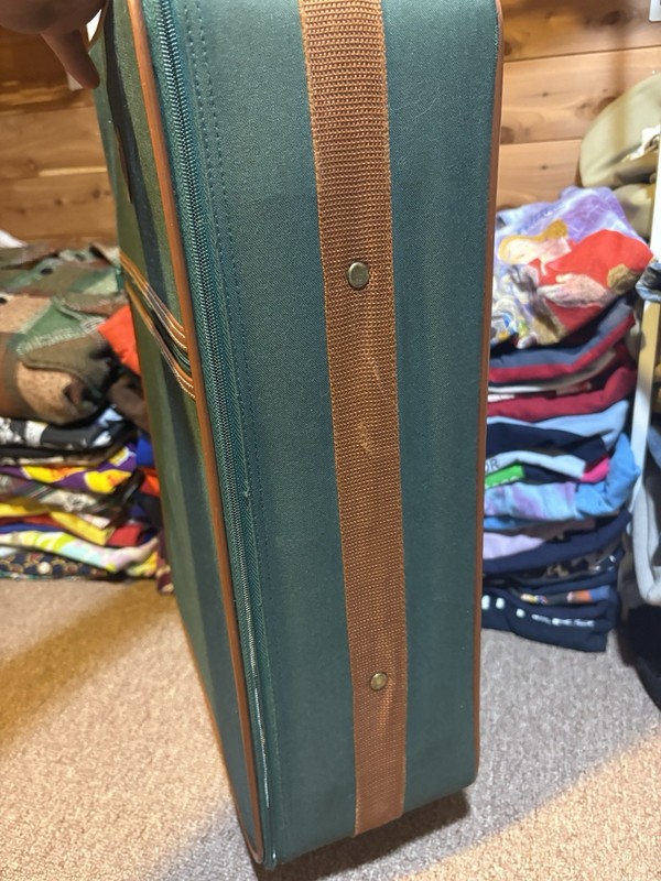 Polo Ralph Lauren Rolling Travel Bag Green Canvas Suitcase Luggage Vintage gallery