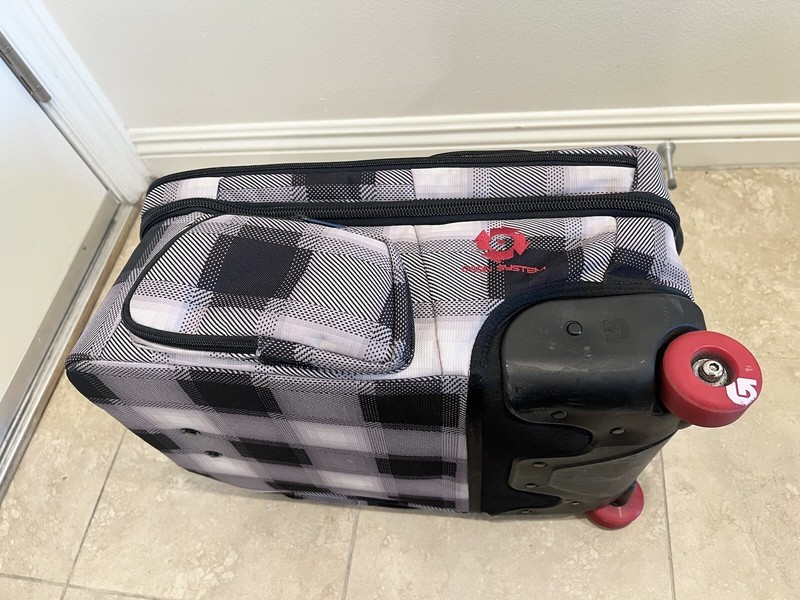 BURTON IXION SYSTEM CHECKERED LUGGUAGE WHEELED BAG CARRY ON 18” x 13” x 8” gallery