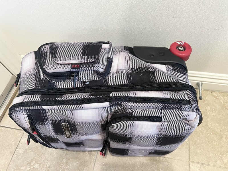 BURTON IXION SYSTEM CHECKERED LUGGUAGE WHEELED BAG CARRY ON 18” x 13” x 8” gallery