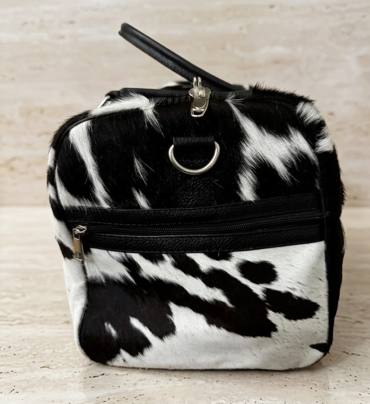 Handmade Multicolor Cowhide Leather Duffle Bag Hair On Hide Travel Bag gallery