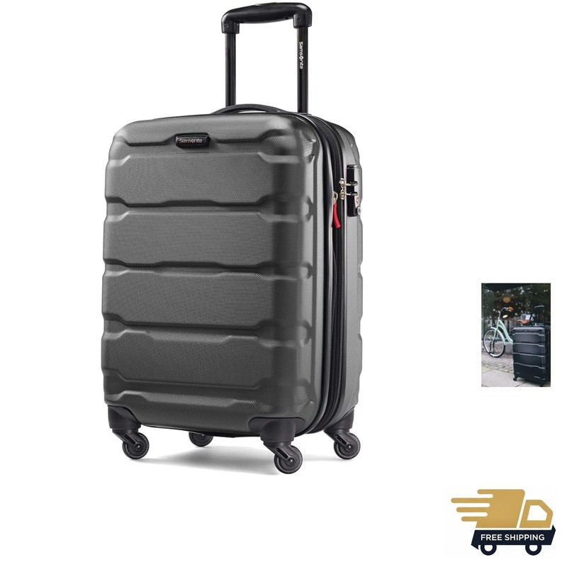 Omni PC 20-Inch Expandable Hardside Carry-On Luggage with Spinner Wheels – Black