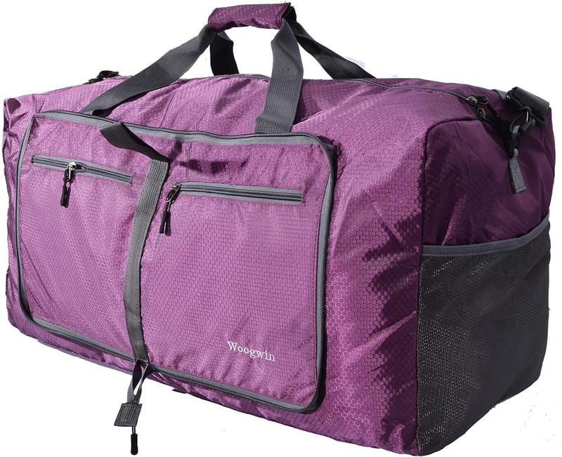 Woogwin Travel Duffel Bag Large Foldable Waterproof Overnight Bag for Beach Swim