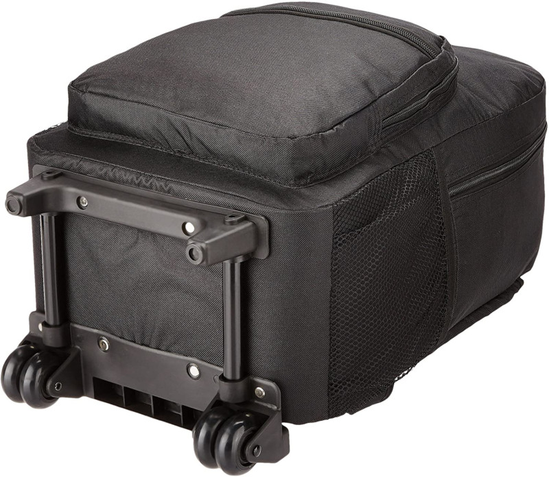 Luggage Rolling Backpack With Double Wheels Shoulder Straps Pocket Organizer 17l gallery