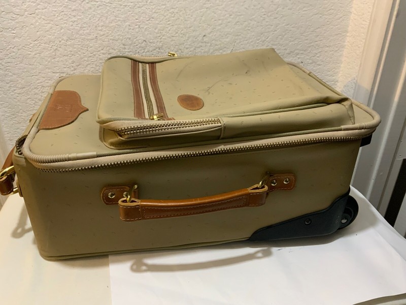 King Ranch, leather trim suitcase roller bag carry-on, luggage 18” gallery