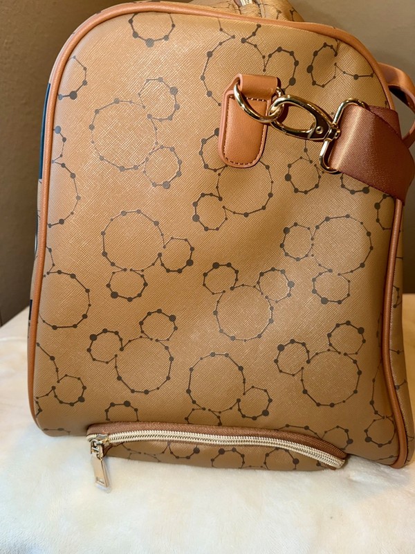 Rolling Duffle Weekender Bioworld Disney Mickey Mouse Travel Bag Brown gallery