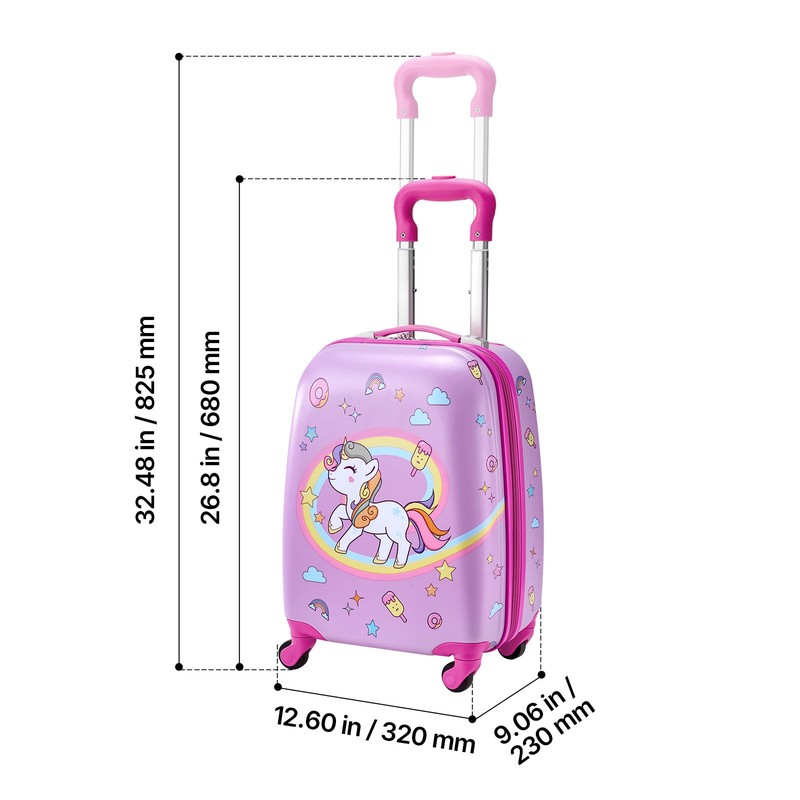 Uimoso 2-Piece Kids Luggage Set 18-Inch Unicorn Travel Carry-On Suitcase gallery