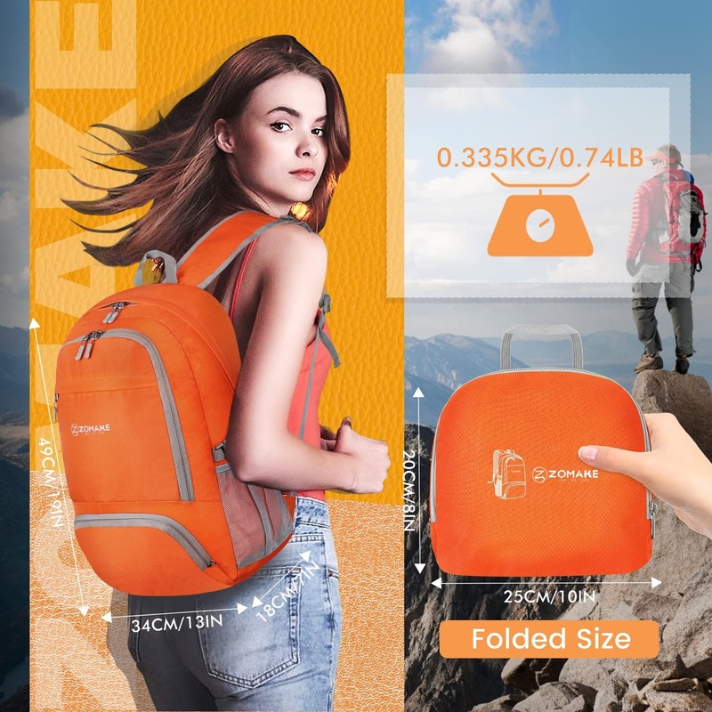 ZOMAKE Lightweight Packable Backpack 30L, Foldable Hiking Backpacks Water... gallery