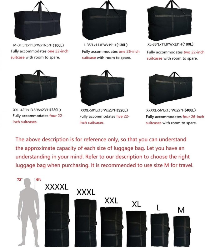 Extra Large Storage Duffle Bag Foldable Travel Bag Zippers Handles 1 PCS gallery