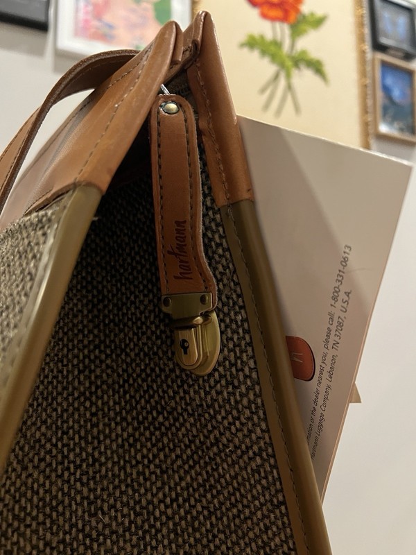 NWT! Vintage Hartmann Luggage Tweed Leather Trim Weekender Classic Carry-On Bag gallery