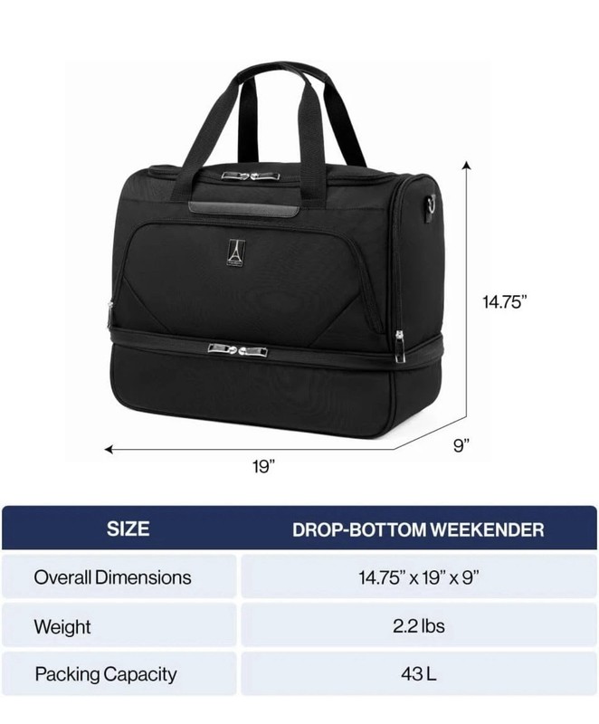 Maxlite 5 Carry on Weekender with Drop-Bottom Compartment, Lightweight Overnight gallery