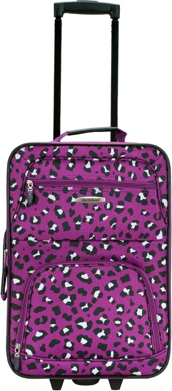 Softside Luggage Set Expandable 2 Pieces Wheel Handle Purple Leopard Travel gallery