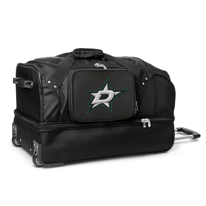 Dallas Stars 27″ Black Rolling Drop Bottom Duffel