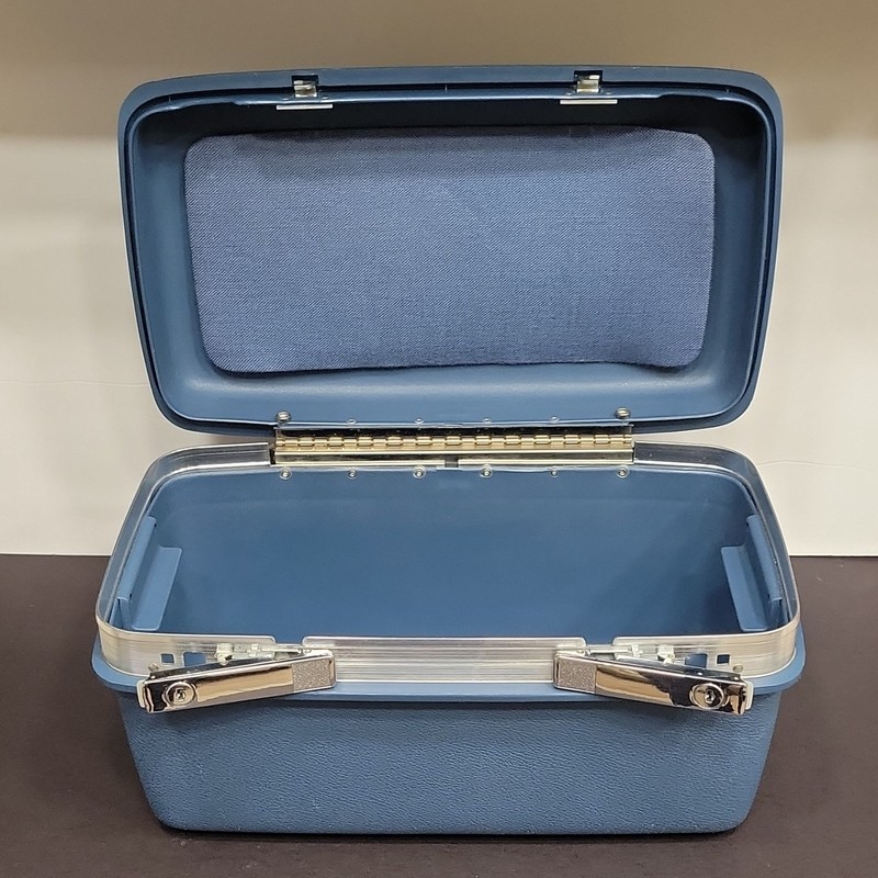 Samsonite Blue Solid Train Case Hardcase Locking Travel Luggage gallery