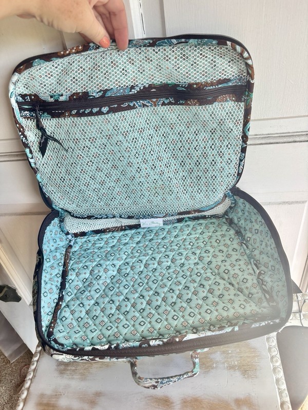 Vera Bradley Retired Java Blue Travel Organizer Cosmetic Toiletry Bag EUC gallery