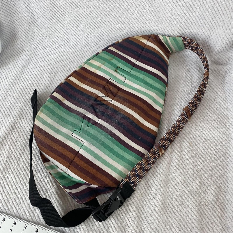 KAVU Rope Bag Backpack Multicolor Stripe Cotton Sling Crossbody Daypack Bag gallery