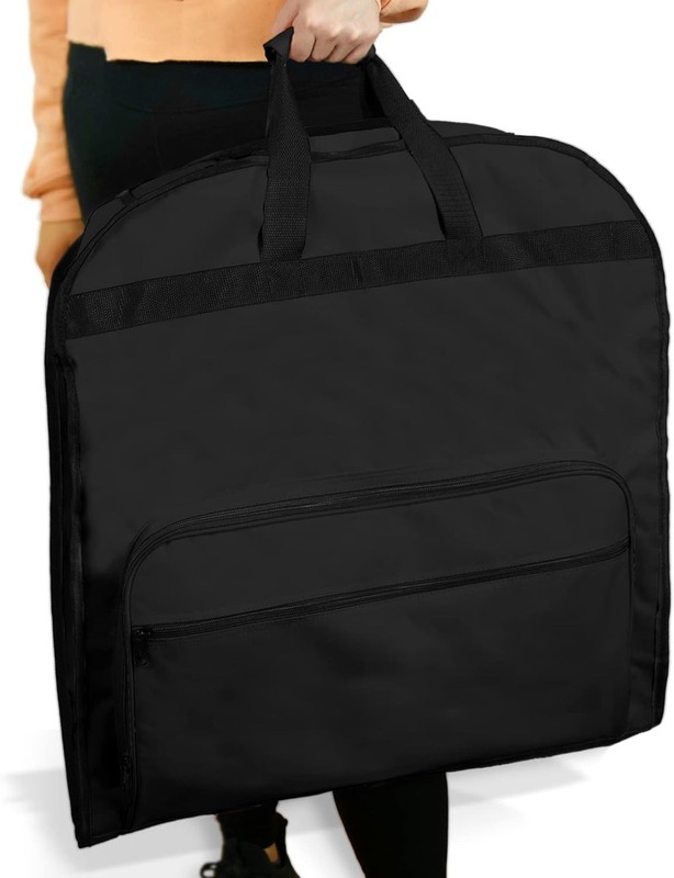 Spacious 60" Polyester Garment Bag with Front Pockets for Effortless Travel gallery