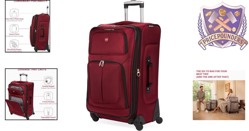 Softside Spinner Luggage Polyester 25-Inch Expandable Travel Suitcase gallery