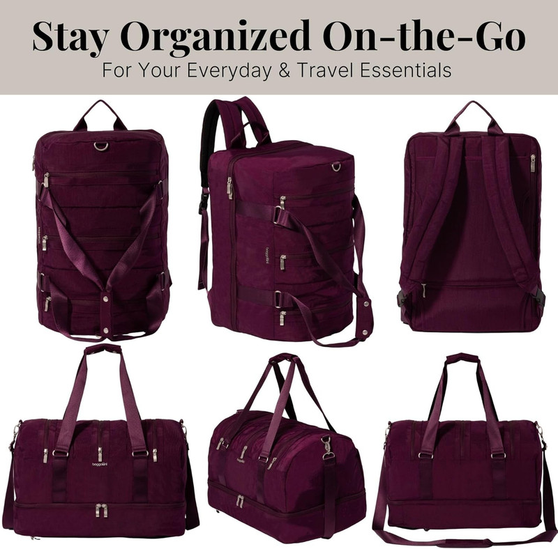 Versatile Lightweight Convertible Duffel & Backpack for Women - 15x12x12 Inch gallery