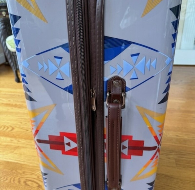 Pendleton Harding 28" Hardside Spinner Luggage Rolling Suitcase Aqua White Brown gallery