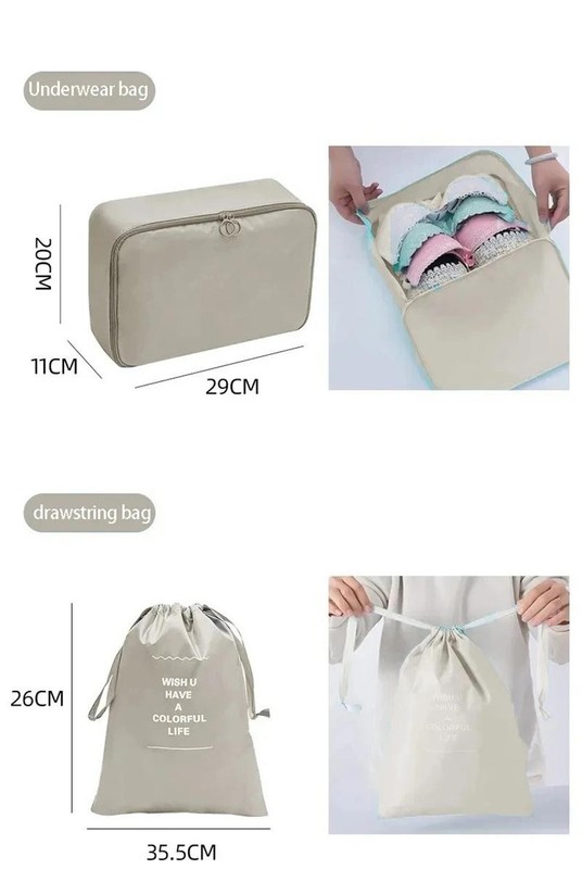 7/10 Pcs Set Travel Organizer Storage Bags Suitcase Packing Cubes Cases Portable gallery