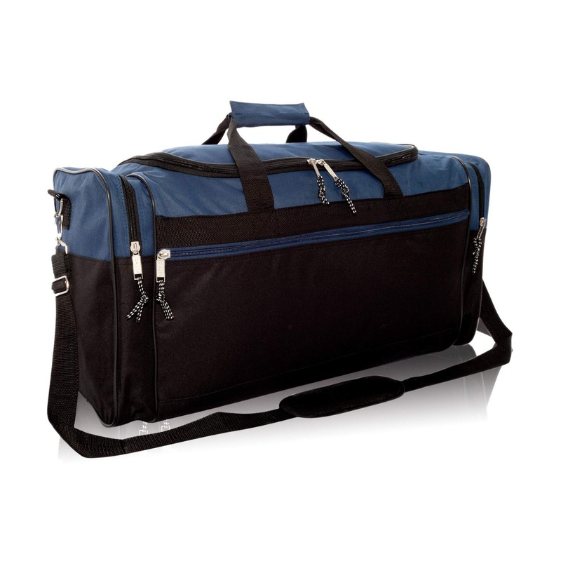 25″ Extra Large Navy and Black Duffle Bag for Travel, Vacation, and Getaways