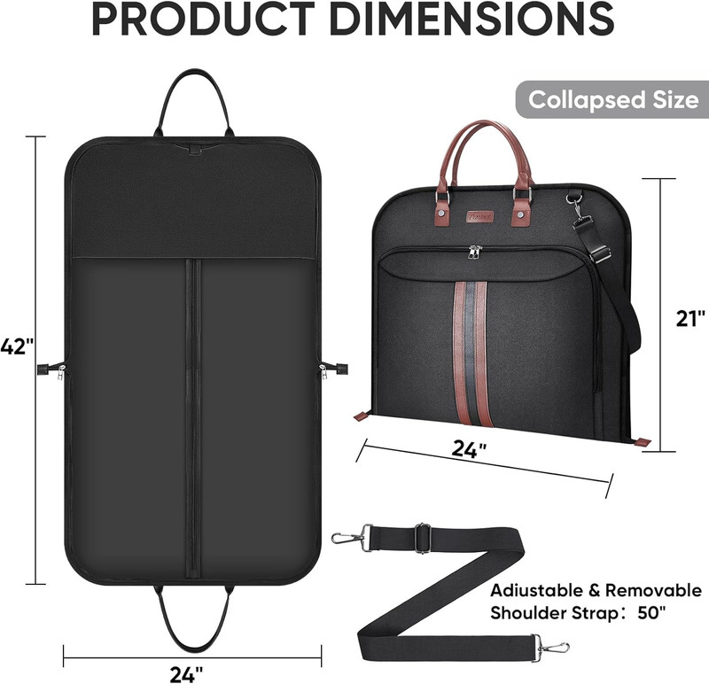 Travel Garment Bag, Travel Suit Bag for Men, 42'' Waterproof Carry on Garment Ba gallery