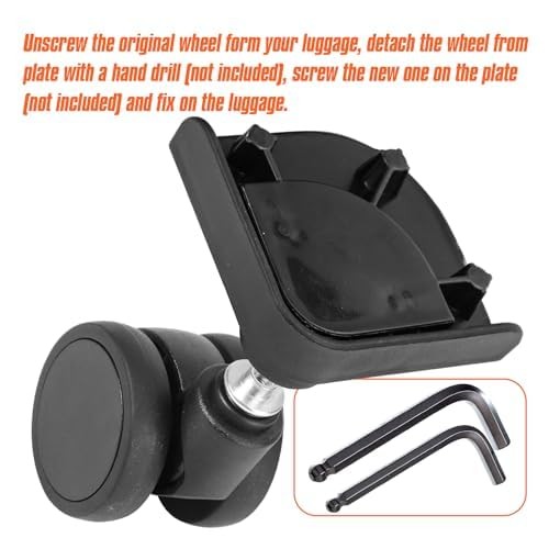 2 Pack Luggage Replacement Wheels, Universal Suitcase Swivel Caster, Rubber S... gallery