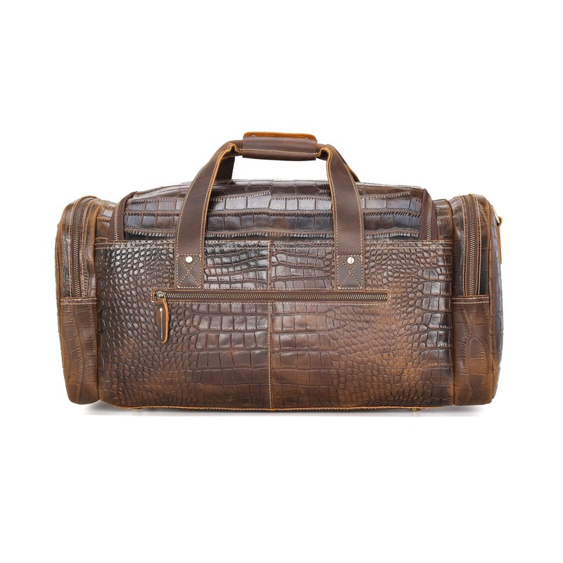 Polare 23" Crocodile Pattern Cowhide Leather Gym Duffle Weekender Overnight T... gallery