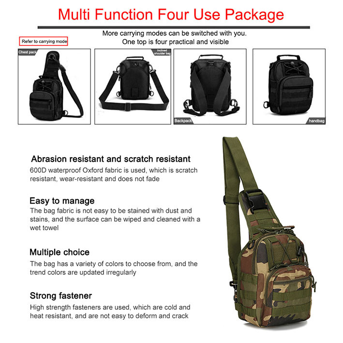 Tactical Men Backpack Sling Bag Chest Shoulder Fanny Pack Cross Body Molle Pouch gallery
