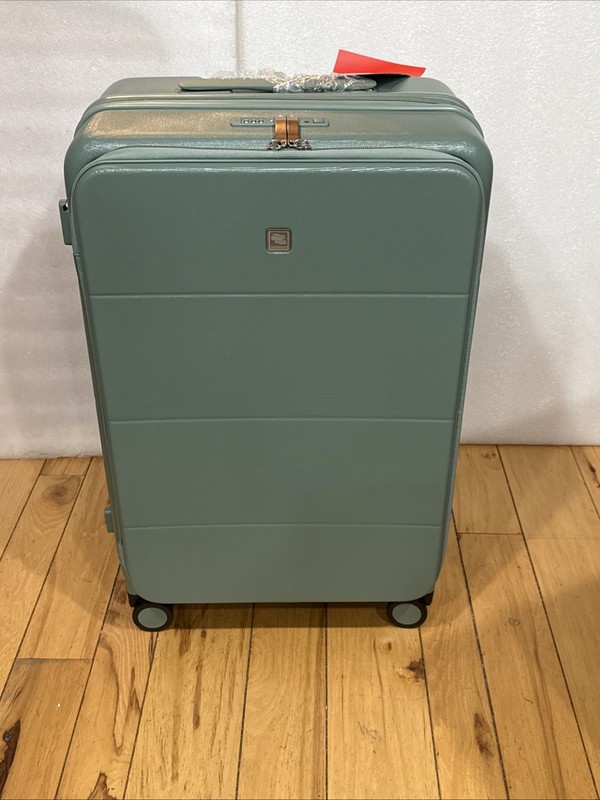 Hanke Lightweight Front Opening Checked-Medium 24” Luggage Forest Green New gallery