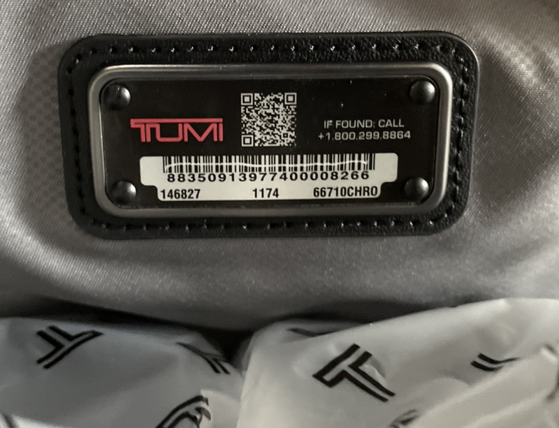 TUMI Backpack Nylon Poly Gray 2 Front Pockets Side Pockets Zipper Back Strap gallery