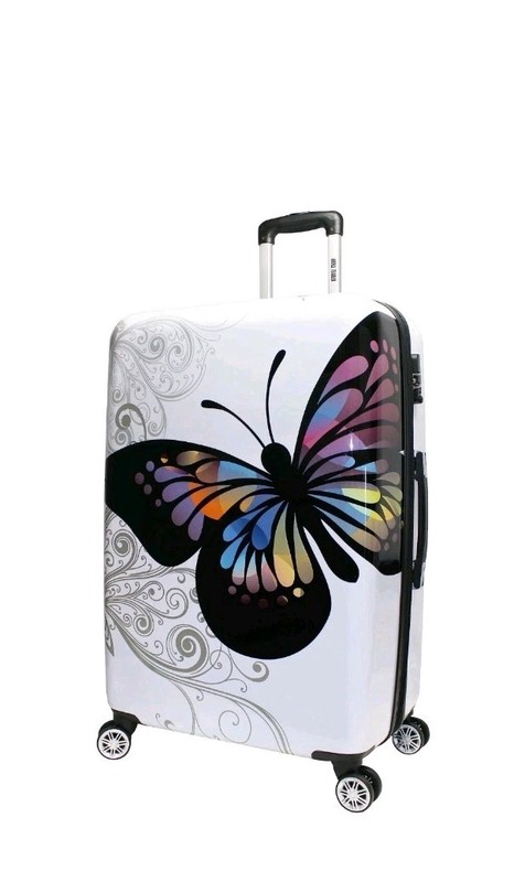 Butterfly Polycarbonate Hardside Expandable Spinner Luggage, 28-inch