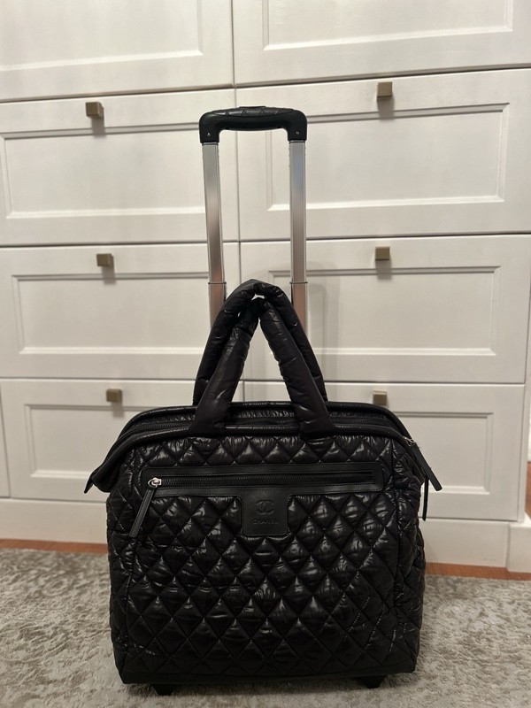 Chanel 2012 Coco Cocoon Quilted Case Trolley Black Luggage