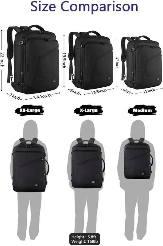 Carry on Backpack, XL Travel Backpack Expandable Airplane Water Resistant gallery