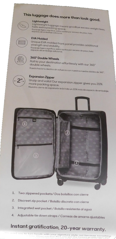 iFLY Softside Fibertech Luggage, 24" Checked Luggage, Black gallery