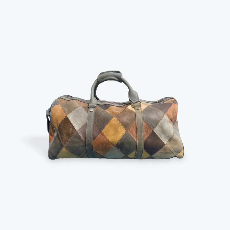 Leather Patchwork Multicolor Weekender w/ Adjustable Shoulder Strap gallery