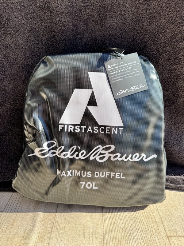 Eddie Bauer First Ascent Maximus 70L Duffel Bag Backpack Gray