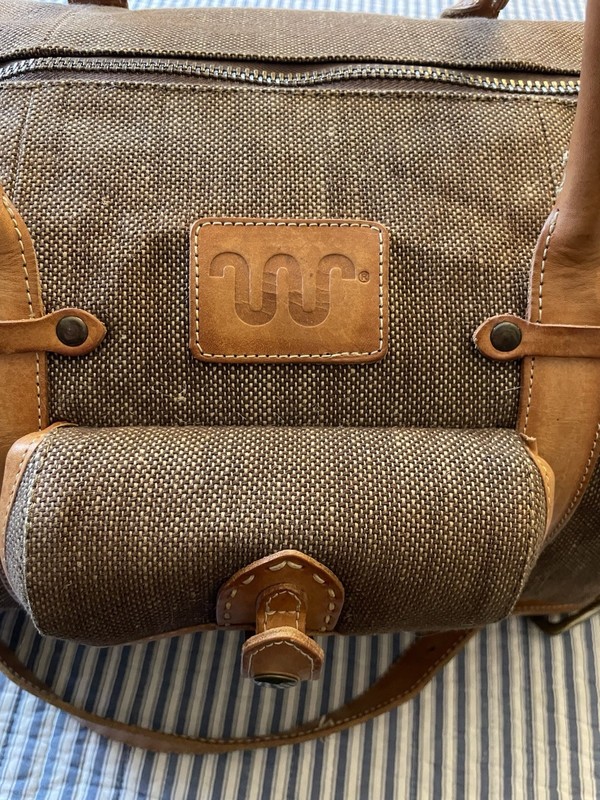 King Ranch Canvas/Tweed Leather Trimmed Duffel Bag Weekend Tote Rugged Carry On gallery