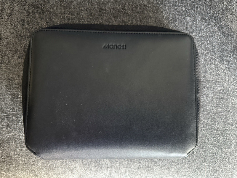Monos Metro Folio Kit Travel Wallet Organizer Quick Snap Black Vegan Leather