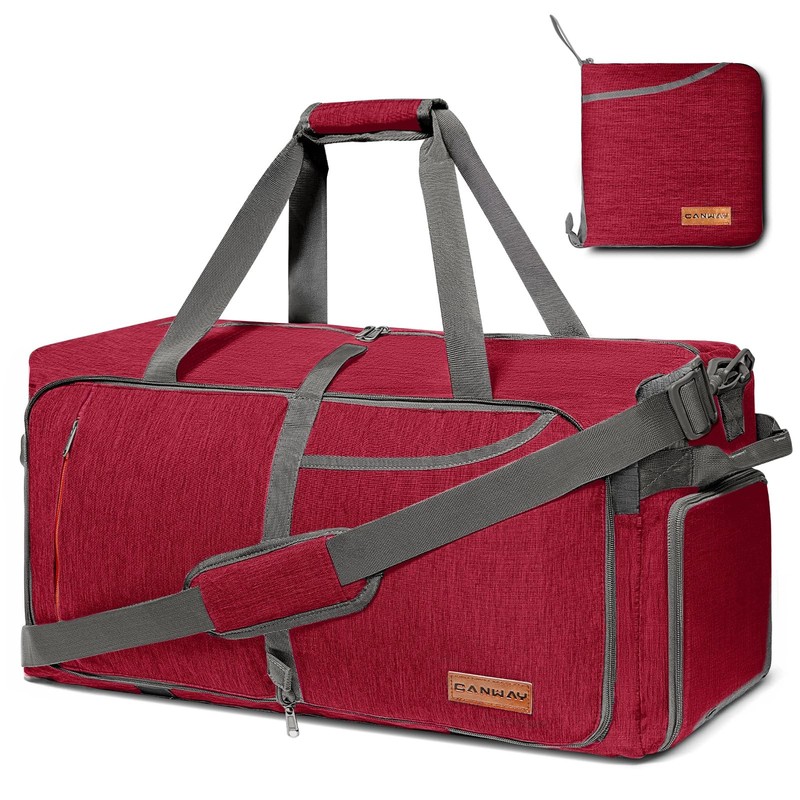 85L Travel Duffel Bag Foldable Weekender Shoes Compartment Waterproof 1 PCS
