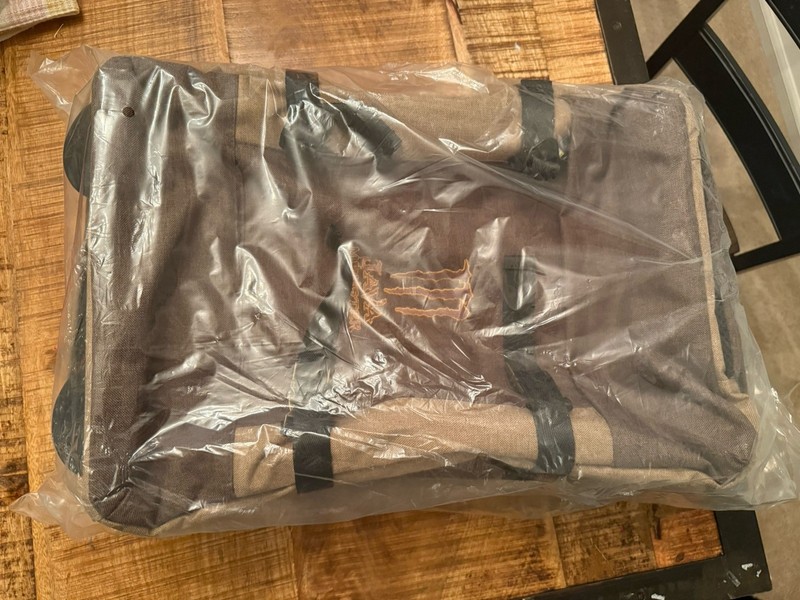"NEW RARE" Monster Energy Drink Java Brown Rolling Canvas Luggage Suitcase gallery