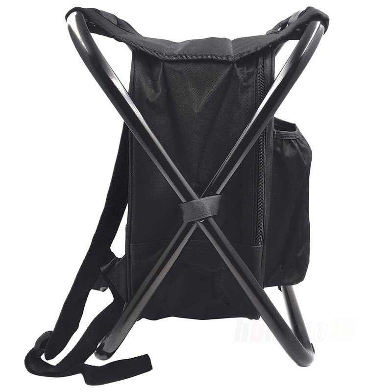 Balck Campstool & Backpack Multifunctional Travel Bag For Traveling Fishing gallery